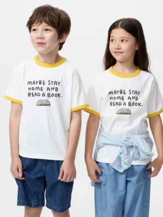 Børnets T-shirt med grafisk print af Jason Polan UT