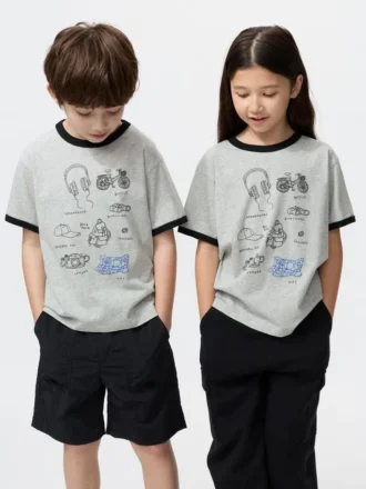 Børnets T-shirt med grafisk print af Jason Polan UT