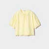 Broderet bluse med korte ærmer til kvinder