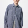 Chambray-overshirt til mænd