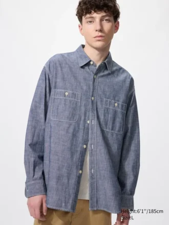 Chambray-overshirt til mænd
