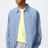 Chambray-overshirt til mænd