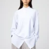 Dameskjorte med opretstående krave | Langærmede T-shirts