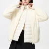 Fluffy Yarn Fleece-jakke med gennemgående lynlås til kvinder