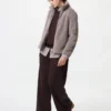 Fluffy Yarn Fleece-jakke med gennemgående lynlås til kvinder