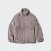 Fluffy Yarn Fleece-jakke med gennemgående lynlås til kvinder