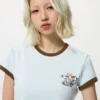 Grafisk T-shirt til kvinder med muntert motiv