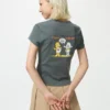 Grafisk T-shirt til kvinder med muntert motiv
