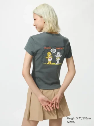 Grafisk T-shirt til kvinder med muntert motiv