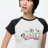 Grafisk T-shirt til kvinder med muntert motiv