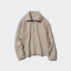 Halv-zip pullover-skjorte i børstet jersey til kvinder