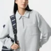 Halv-zip sweatshirt til kvinder