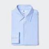 Herre-skjorte i super strygefri jersey, slim fit | Almindelig krave | Stribet