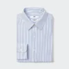 Herre-skjorte i super strygefri jersey, slim fit | Almindelig krave | Stribet