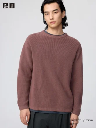 Herre-sweater med rund hals