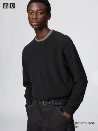 Herre-sweater med rund hals