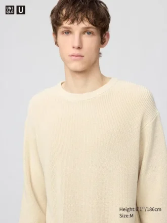 Herre-sweater med rund hals