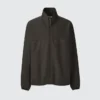 Herreblouson i børstet jersey med lynlås