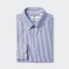 Herresuper-strygefri slim-skjorte | Button-down-krave | Stribet