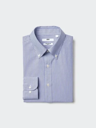 Herresuper-strygefri slim-skjorte | Button-down-krave | Stribet
