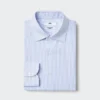 Herresuper-strygefri slim-skjorte | Spredt krave | Stribet