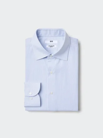 Herresuper-strygefri slim-skjorte | Spredt krave | Stribet