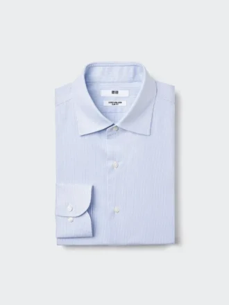 Herresuper-strygefri slim-skjorte | Spredt krave | Stribet