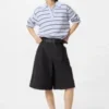 Jersey-plisserede lange shorts til kvinder
