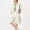 Jersey-plisserede lange shorts til kvinder