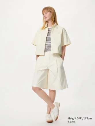 Jersey-plisserede lange shorts til kvinder