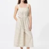Jumpsuits til kvinder i linneblanding med indsnit | Stribet