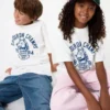 Kids AIRism bomulds-T-shirt med grafisk print