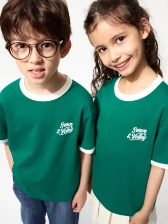 Kids AIRism bomulds-T-shirt med grafisk print