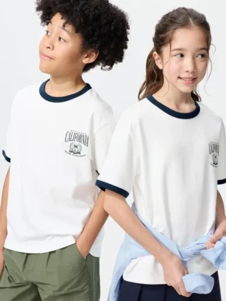 Kids AIRism bomulds-T-shirt med grafisk print