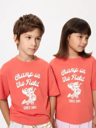 Kids AIRism bomulds-T-shirt med grafisk print