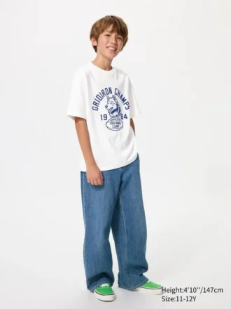 Kids AIRism bomulds-T-shirt med grafisk print