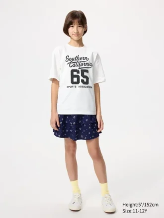 Kids AIRism bomulds-T-shirt med grafisk print