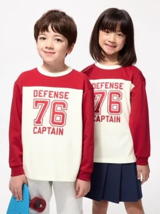 Kids AIRism langærmede bomulds-T-shirts | Grafik