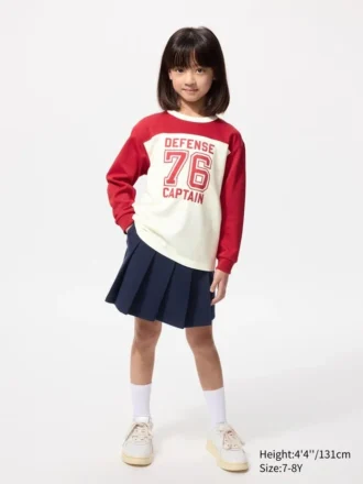Kids AIRism langærmede bomulds-T-shirts | Grafik