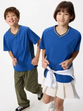 Kids DRY-EX V-hals T-shirt | Tofarvet