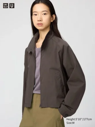Kort blouson i bomuldsblanding for kvinder