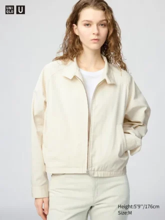Kort blouson i bomuldsblanding for kvinder