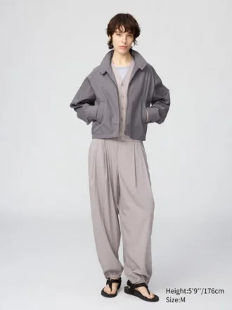 Kort blouson i bomuldsblanding for kvinder