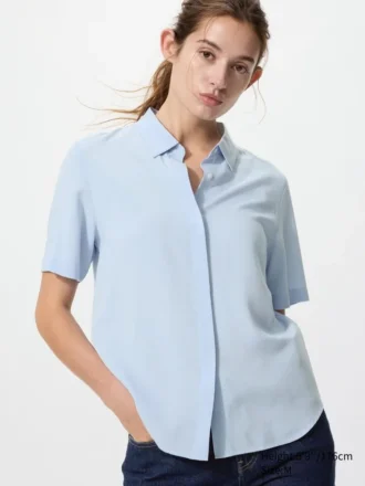 Kortærmede bluser i rayon til kvinder