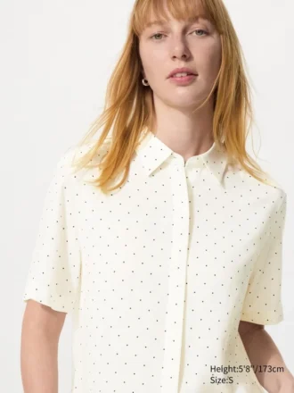 Kortærmede bluser i rayon til kvinder | Prikker