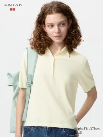 Kortærmet polo-sweater til kvinder