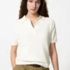 Kortærmet polo-sweater til kvinder