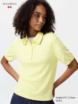 Kortærmet polo-sweater til kvinder