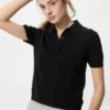 Kortærmet polo-sweater til kvinder