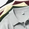 Kortærmet polo-sweater til kvinder